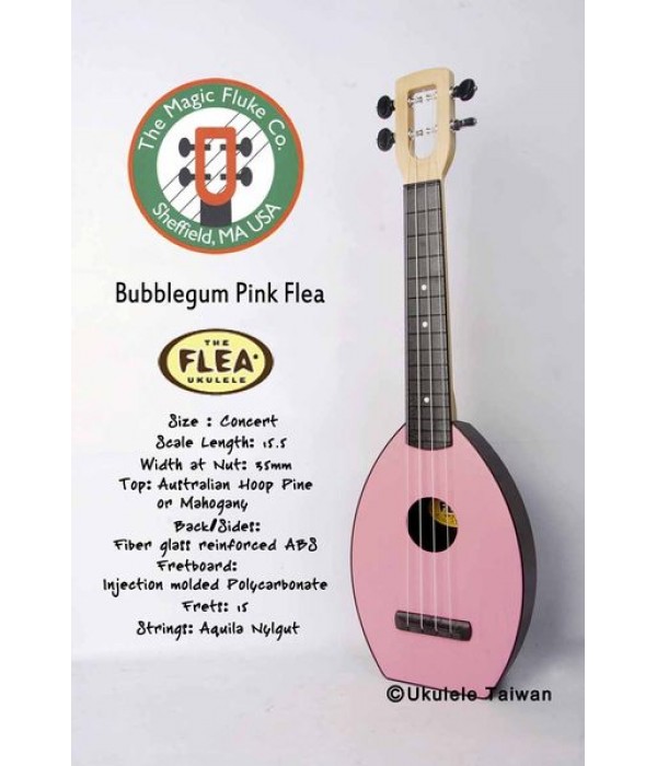 【台灣烏克麗麗 專門店】Flea 瘋狂跳蚤全面侵台! Bubblegum pink Flea ukulele 23吋 美國原廠製造 (附琴袋+調音器+教材)
